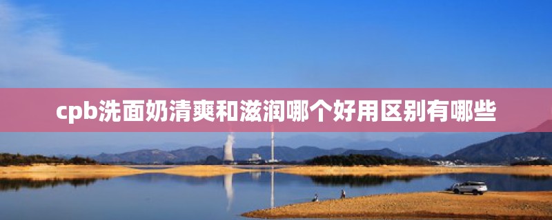 cpb洗面奶清爽和滋润哪个好用区别有哪些