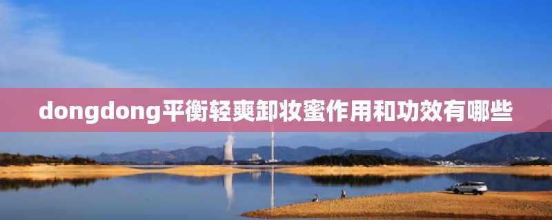 dongdong平衡轻爽卸妆蜜作用和功效有哪些