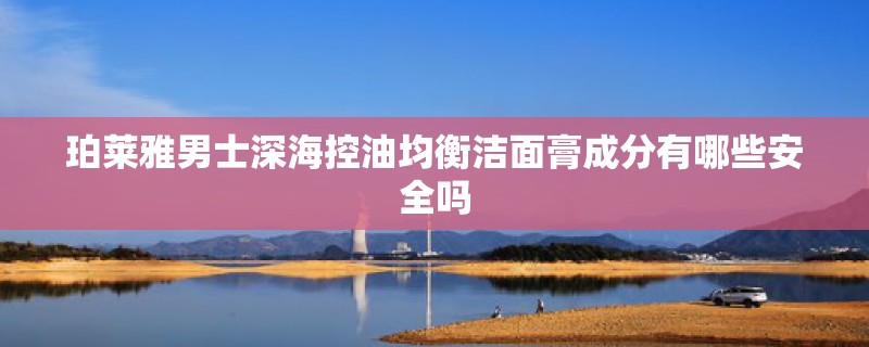 珀莱雅男士深海控油均衡洁面膏成分有哪些安全吗