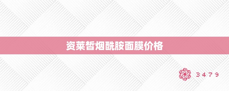 资莱皙烟酰胺面膜价格