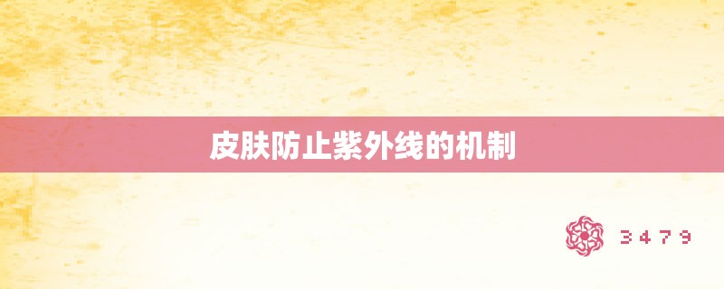 皮肤防止紫外线的机制 皮肤防止紫外线的机制