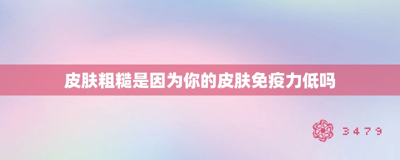 皮肤粗糙是因为你的皮肤免疫力低吗 皮肤粗糙是因为你的皮肤免疫力低吗
