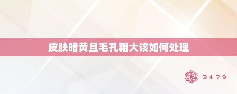皮肤暗黄且毛孔粗大该如何处理
