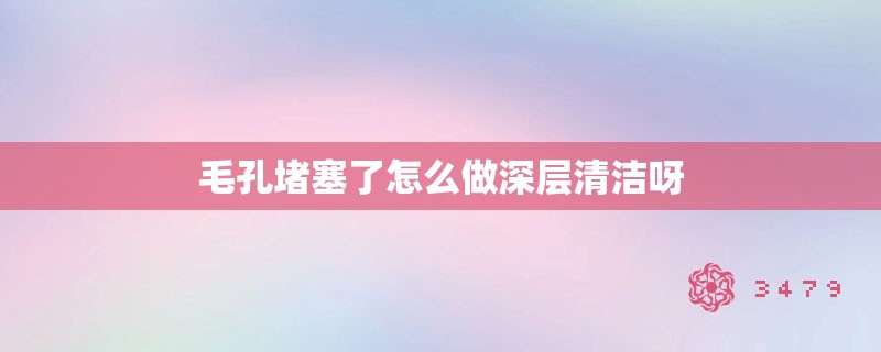 毛孔堵塞了怎么做深层清洁呀