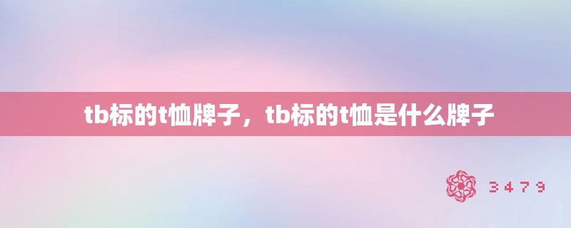  tb标的t恤牌子，tb标的t恤是什么牌子